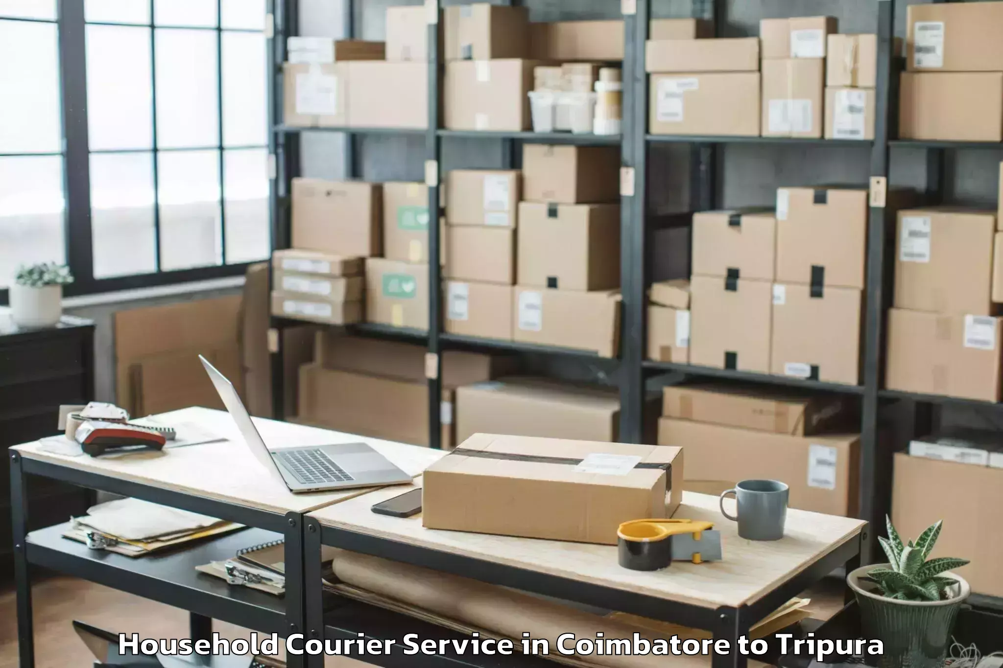 Reliable Coimbatore to Belonia Household Courier